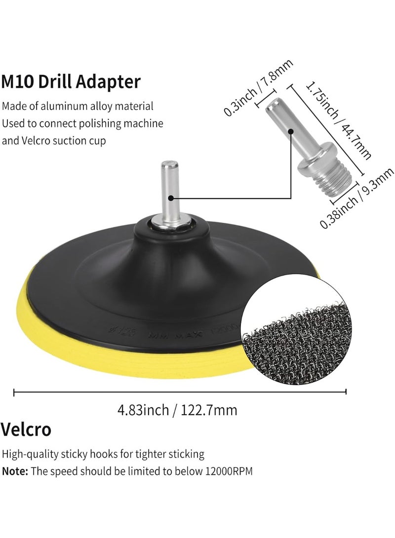DUNISO 8 Pcs 5Inch Wool Polishing Buffing Pad Set,Car Polisher Buffer Wheel,with Drill Adapter,Easy to Use,Sturdy and Durable,for Car Beauty Polishing,Waxing,Shower Glass, Furniture - Image 3